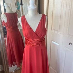 Orange dress with  silk sash